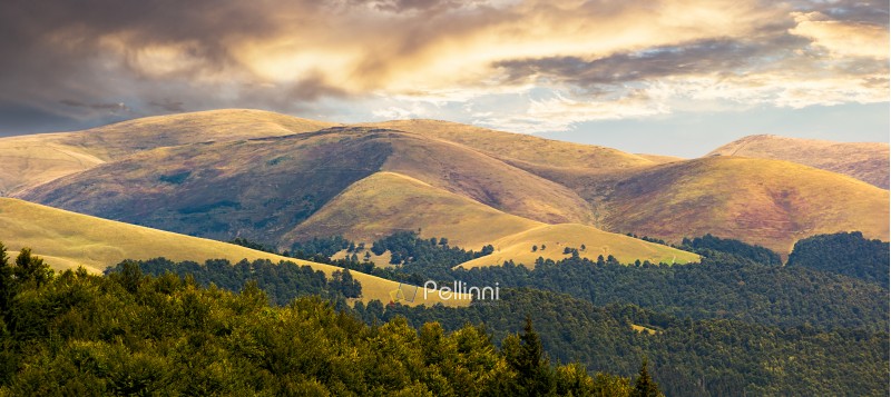 beautiful mountainous background. lovely summer scene with rolling hills and gorgeous sky