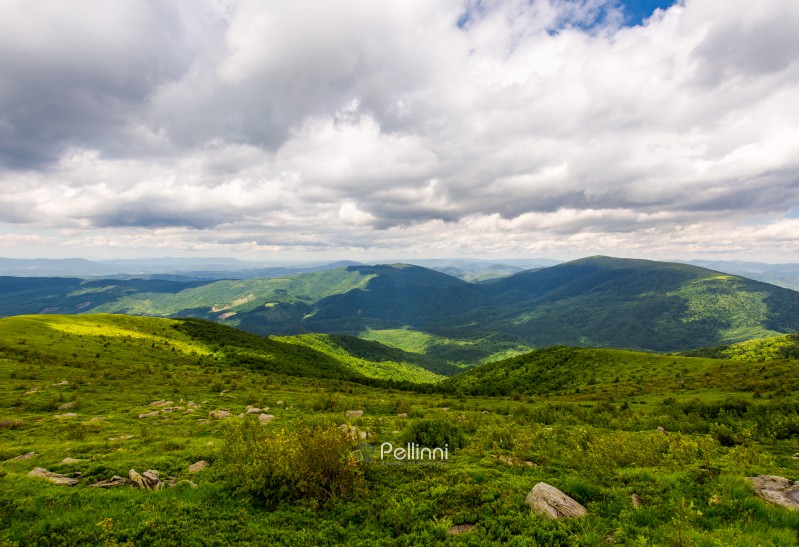 overcast sky over the mountains. beautiful summer landscape of Carpathians