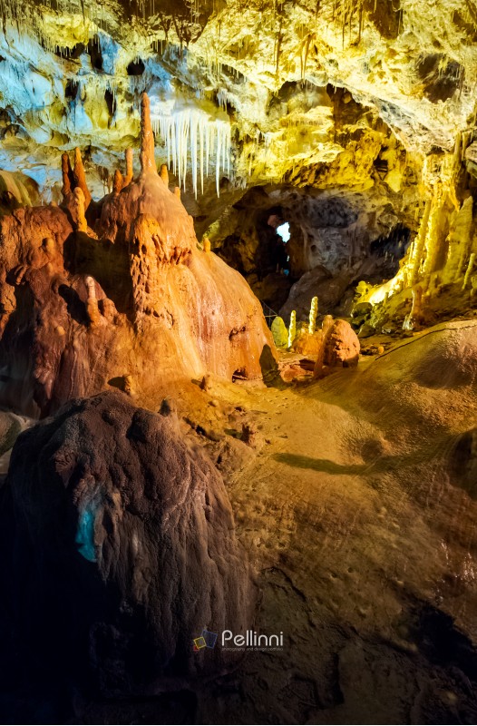 hall of Ursus spelaeus cave in noth-west romanian mountains bihor district transilvania