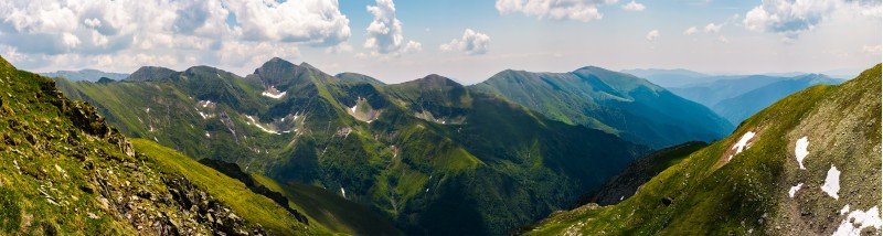 gorgeous panorama of Fararas mountains. lovely place in Romania, popular destination for hiking and other outdoor activities