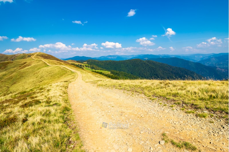 path on top of a mountain ridge. lovely summer landscape. travel concept