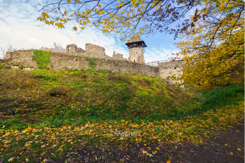 stone walls of medieval fortress. Nevytsky castle is one of the most popular tourist attraction of TransCarpathia