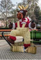 Nyiregyhaza, Hungary - December 7, 2014: Christmas deer on the Nyiregyhaza central square