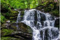 Great waterfall Shypit in Carpathian mountains. beautiful and fresh summer nature scenery