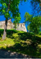 Stara Lubovna Castle of Slovakia on the hillside. beautiful medieval architecture. popular tourist attraction. lovely summer scenery