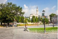 Sultanahmet Square is historic district of Istanbul near the Blue Mosque, it is a popular area among tourists