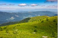 summer mountain landscape. green meadow on the top of hillside in Carpathians